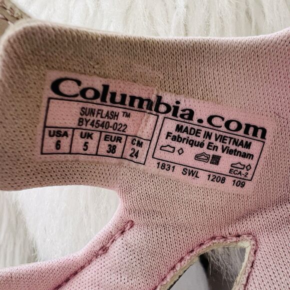 Columbia Gray & Pink Sun Track Sandals Tech Lite Strappy Outdoors Comfort Size 6 - Picture 8 of 8